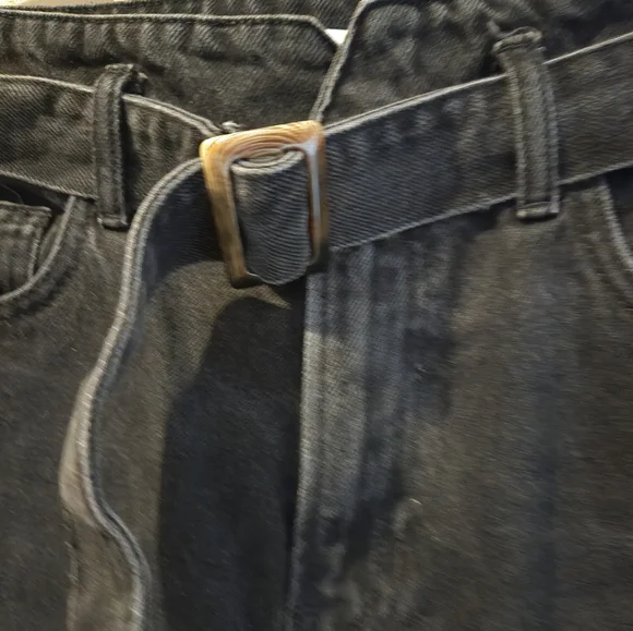 Reformation Black Jeans Sz 29 Belted Hi-rise Relaxed "Cynthia" - Picture 4 of 4